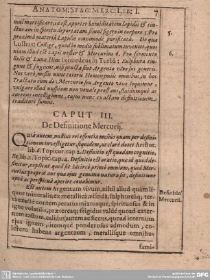Caput III. De Definitione Mercurij.