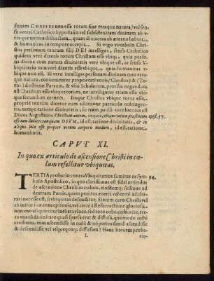 Caput XI. [i.e. IX.] In quo ex articulo de ascensione Christi in coelum refellitur ubiquitas.