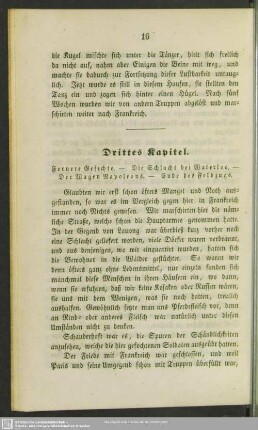 Drittes Kapitel. Fernere Gefechte. - Die Schlacht bei Waterloo. - Der Wagen Napoleons. - Ende des Feldzugs
