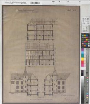 Plettenberg, Amtsgericht, Schnitt I-K, Schnitt L-M, Schnitt C-D, Schnitt E-F, Baubestandszeichnung