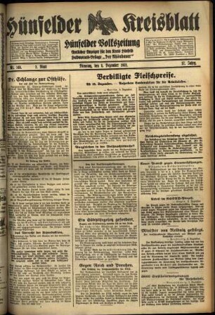 Zweite Ausgabe vom Dienstag, den 08. Dezember 1931.