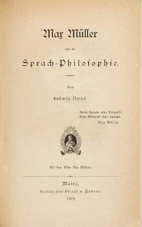 Max Müller und die Sprach-Philosophie