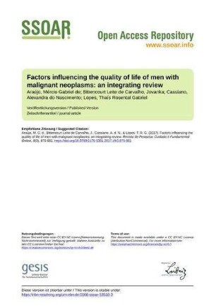 Factors influencing the quality of life of men with malignant neoplasms: an integrating review