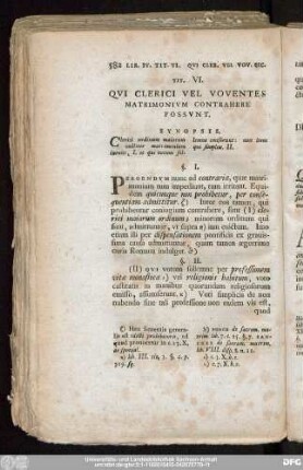 Tit. VI. Qui Clerici Vel Voventes Matrimonium Contrahere Possunt.