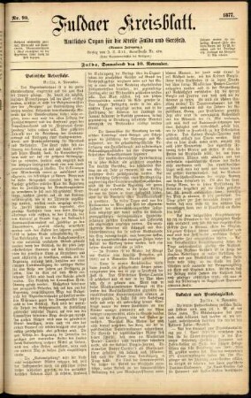 Ausgabe vom Samstag, den 10. November 1877.