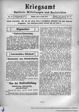 Nr. 19, 09.06.1917