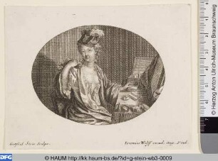 Dame bei der Toilette