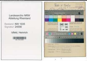 Entnazifizierung Heinrich Idfeld , geb. 23.04.1915 (Angestellter)