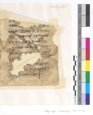 [Evening and Morning Offering of Incense and Anaphora of St. Basil] : Fragm. copt. Pischoi Eucholog. 42