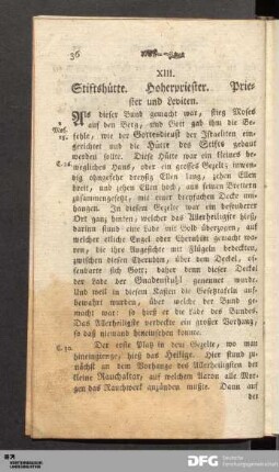 XIII. Stiftshütte. Hoherpriester. Priester und Leviten.