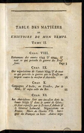 Table des Matières.