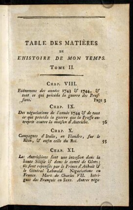 Table des Matières.