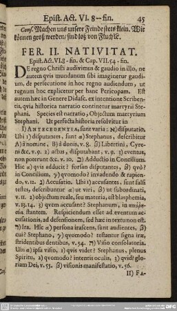 Fer. II. Nativitat. Epist. Act. VI. 8-fin. & Cap. VII. 54-fin.