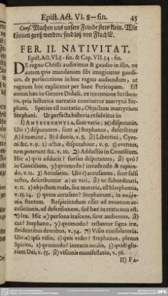 Fer. II. Nativitat. Epist. Act. VI. 8-fin. & Cap. VII. 54-fin.