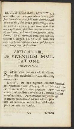 Articulus III. [IV.] De Viventium Immutatione.
