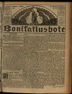 Erste Ausgabe vom Sonntag, den 11. Oktober 1925.