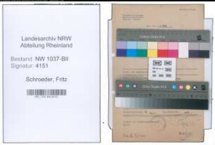 Entnazifizierung Fritz Schroeder , geb. 24.07.1902 (Zollsekretaer)