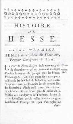 Henri de Brabant dit l'Enfant, Premier Landgrave de Hesse.