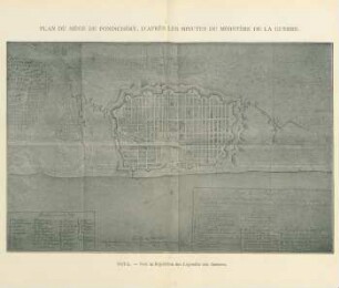 Plan du siège de Pondichéry, d'après les minutes du Ministère de la Guerre