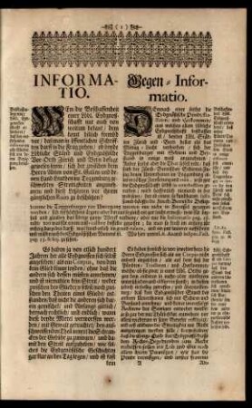 Informatio. Gegen-Informatio