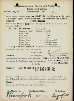 Sanner, Josef