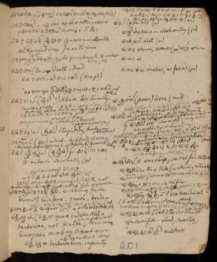 201r - 208r, Notes for ya