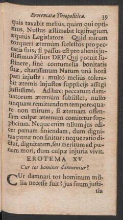 Erotema XV. Cur tot homines damnentur?
