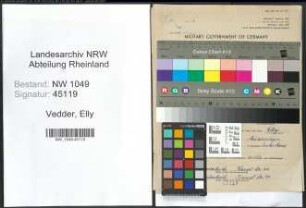 Entnazifizierung Elly Vedder , geb. 14.01.1901 ()
