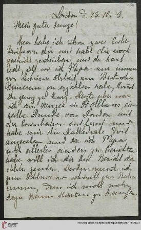 Heid. Hs. 3487,156: Brief von Marie Luise Gothein an Wolfgang Gothein