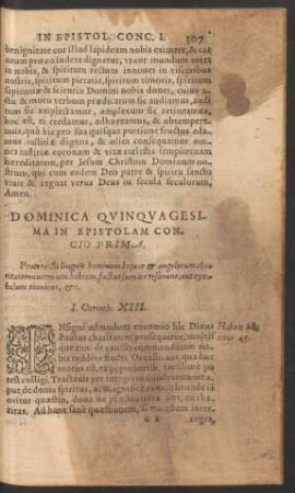 Dominica Quinquagesima ...
