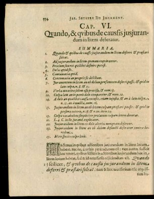 Cap. VI. Quando, & quibus de caussis iusiurandum in litem deferatur.