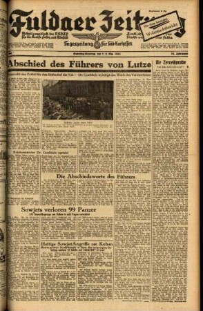 Ausgabe vom Sonntag, den 09. Mai 1943.