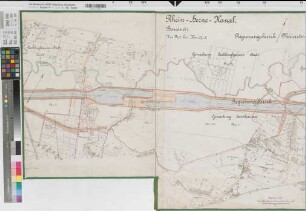 Rhein-Herne-Kanal Blatt 18 Gem. Horsthausen (Herne) Lageplan km 34,2-37,9 1906 1 : 2500 ca 66 x 164 farb. Druck Königliche Kanalbaudirektion Regierung Arnsberg