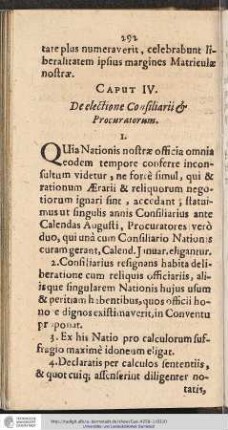 CAPUT IV. De electione Consiliarii & Procuratorum