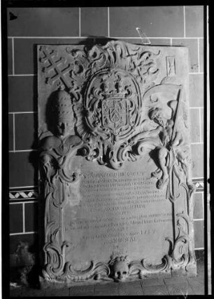 Kenzingen Sankt Laurentius Kirche Taufkapelle Epitaph Johann Baptist Grecht (gestorben 1759)