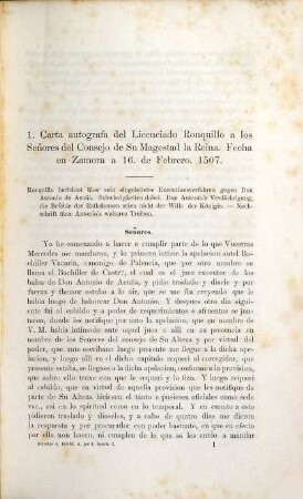 Beiträge zur politischen, kirchlichen und Cultur-Geschichte der sechs letzten Jahrhunderte, 1. Dokumente zur Geschichte Karl's V., Philipp's II. und ihrer Zeit : aus span. Archiven