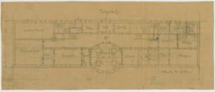 Fischer, Theodor; Lindenberg / Allgäu (Bayern); Haushaltungsschule mit Ökonomiegebäude und Kapelle - Vorprojekt (Grundriss EG)