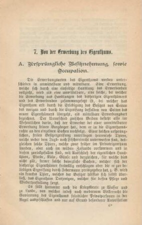 7. Von der Erwerbung des Eigenthums