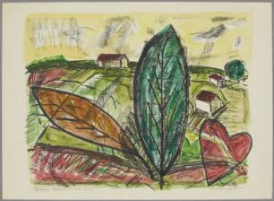 Blattlandschaft mit Herz