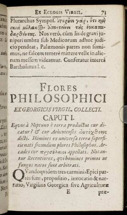 Flores Philosophici Ex Georgicis Virgil. Collecti.
