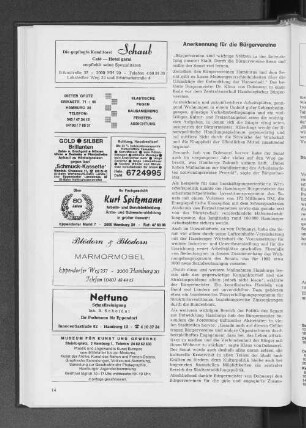 Anerkennung für die Bürgervereine