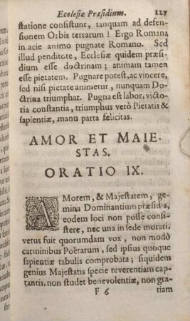 Amor Et Maiestas. Oratio IX.