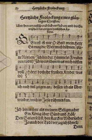 X. Hertzliche Frolockung eines gläubigen Christen.
