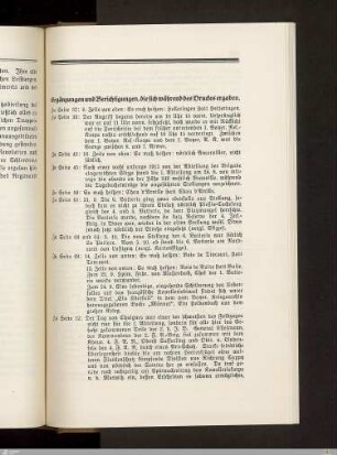 Ergänzungen und Berichtigungen