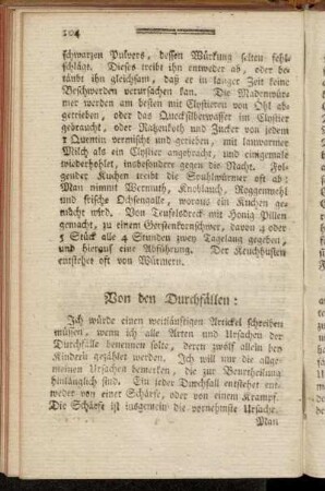 Von den Durchfällen: