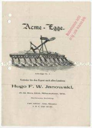 Bodenbearbeitungsgeräte der Firma Janowski in USA