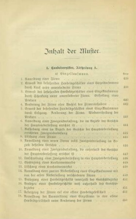 Inhalt der Muster