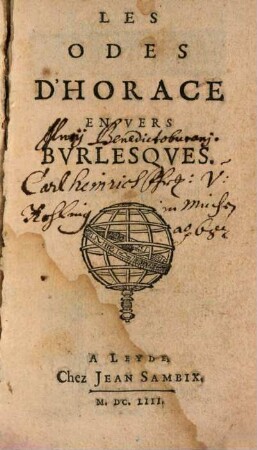 Les Odes d'Horace : en vers burlesques
