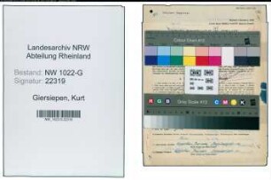 Entnazifizierung Kurt Giersiepen , geb. 01.05.1901 (Lehrer)