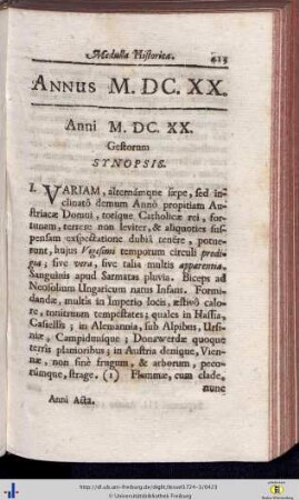 Gestorum Synopsis.